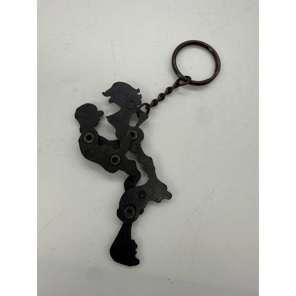 Vintage Mechanical Adult Novelty Keychain Movable Risqué Articulated Metal NSFW